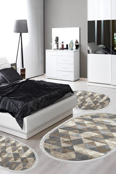 Alanur Home Eko Trend Djt Πλενόμενη Αντιολισθητική Βάση 3 τεμαχίων Υπνοδωμάτιο 661 Scandinavian Beige