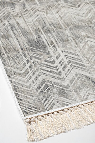 Alanur Home Eko Trend Djt Πλενόμενη αντιολισθητική βάση 3 τεμαχίων κρεβατοκάμαρας Al1107 Nordic Grey