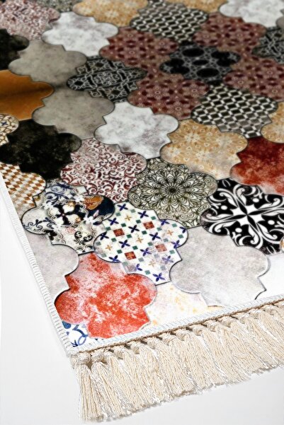 Alanur Home Eco Trend Djt Washable Non-Slip Base 3-Piece Bedroom Set Mu120 Patchwork Colorful