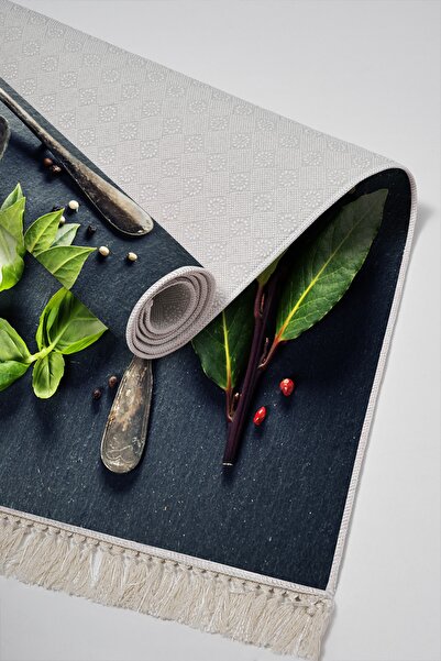 Alanur Home Eko Trend Djt 2 Li Πλενόμενη Αντιολισθητική Βάση Σετ Χαλιών Κουζίνας Mu163 Κουζίνα Μαύρο