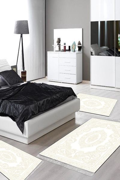 Alanur Home Eko Trend Djt Πλενόμενη Αντιολισθητική Βάση 3 τεμαχίων Υπνοδωματίου 747 Classic Cream