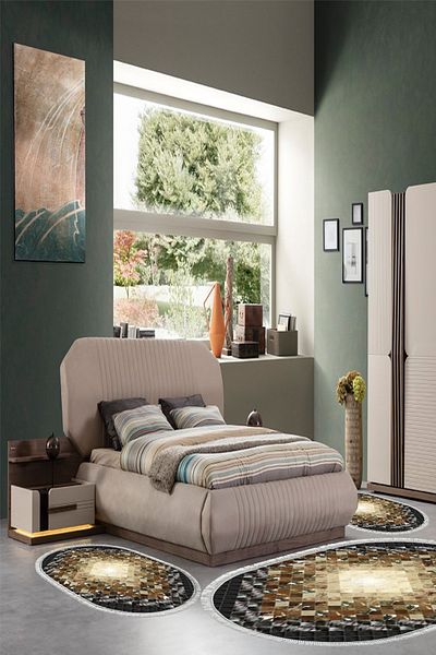 Alanur Home Eko Trend Djt Πλενόμενη Αντιολισθητική Βάση 3 τεμαχίων Υπνοδωμάτιο Σετ 759 Patchwork Μαύρο