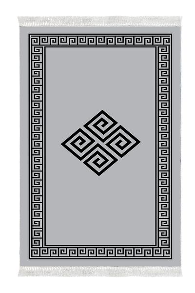 Alanur Home 656m Modern Grey Eco Trend Djt - Σετ 3 πλενόμενων αντιολισθητικών πατωμάτων μπάνιου