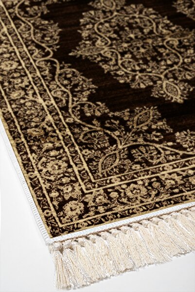 Alanur Home Eko Trend Djt 2 Piece Washable Non-Slip Base Bathroom Mat 761 Ottoman Brown (60 X 100 - 50 X 60)