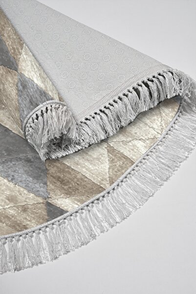 Alanur Home Eco Trend Djt 2 Piece Washable Base Oval Bathroom Mat 661 Scandinavian Beige (60 X 100 - 50 X 60)