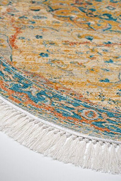 Alanur Home Eko Trend Djt 2 Piece Washable Base Oval Bathroom Mat P1356 Vintage Turquoise (50 X 80 - 40 X 50)