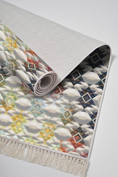 Alanur Home Eco Trend Djt 2 Piece Washable Non-Slip Base Bathroom Mat 763 Modern Colorful (50 X 80 - 40 X 50)