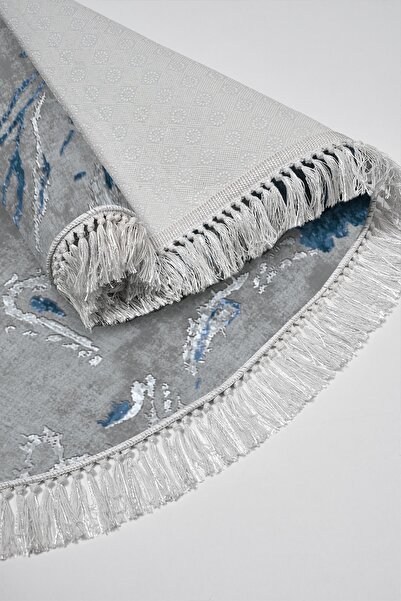 Alanur Home Eko Trend Djt 2 Li Мийний килимок для ванної кімнати з овальною основою 660м Акварель Синій (60 X 100 - 50 X 60)