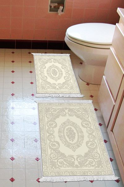 Alanur Home Eko Trend Djt 2 Pack Πλενόμενο Αντιολισθητικό Χαλάκι Μπάνιου 747 Classic Cream (50 X 80 - 40 X 50)