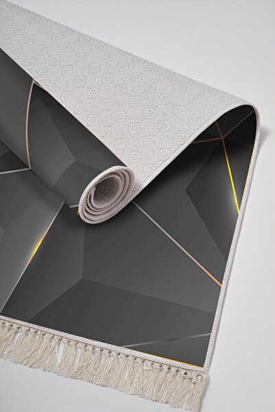 Alanur Home Eko Trend Djt Yıkanabilir Kaymaz Taban 3'lü Yatak Odası Takımı F5005 Modern Gold Siyah