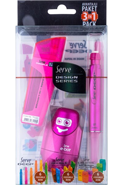 Serve Deep Seti - Metalik Pembe