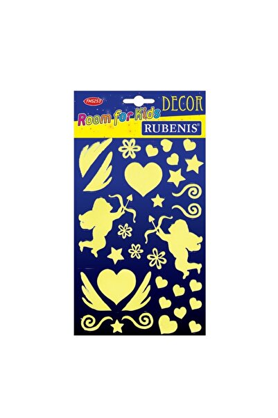 Rubenis Sticker Fosforlu Renk Kalp Figürlü Ortaboy Oda Fms253