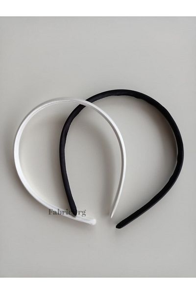 fabricorg Satin Crown Buckle Black And White