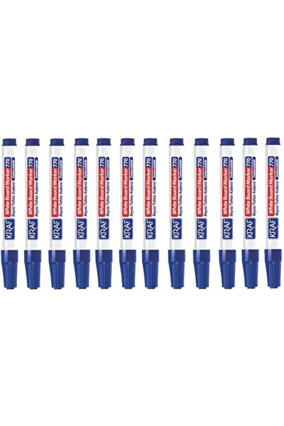 KRAF Whiteboard Pen 770 Refillable 12 Pieces Blue