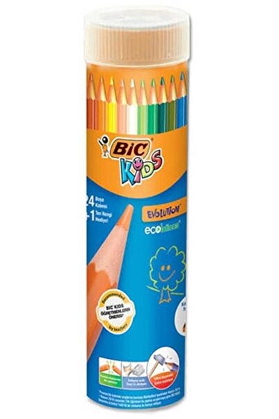 BICAKS العلامة التجارية: Bic Evolutıon 24+1 ألوان جافة بأنبوب معدني958190 الف...