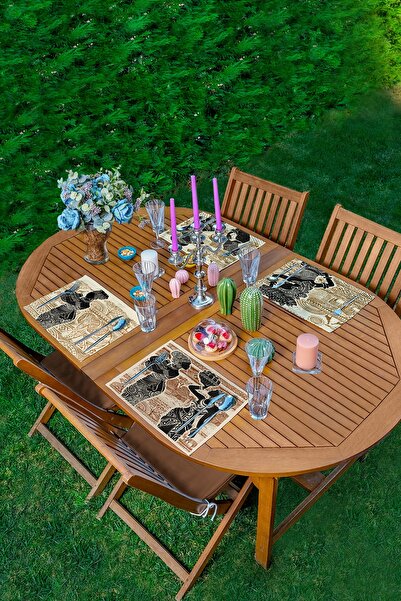 Realhomes Set de serviciu american din 4 piese pentru femei etnice africane