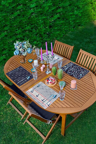 Realhomes 4-dijelni set podmetača sa dizajnom tamnoplave sidri