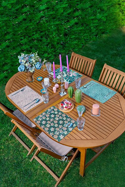 Realhomes 4'lü Mavi & Pembe Renkli Amerikan Servis Seti