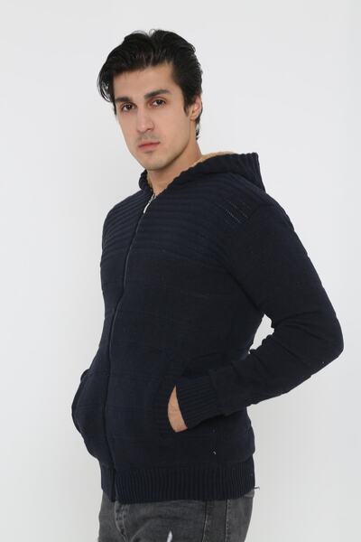 KMKkombin Чоловічий спортивний светр з капюшоном і хутром всередині