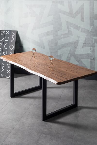 SAĞIROĞLU Ahşap Lüx Ahşap Kütük Masa U Ayak 80x160