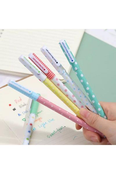 minidünyam Polka Dot Patterned Ballpoint Pen Set of 6