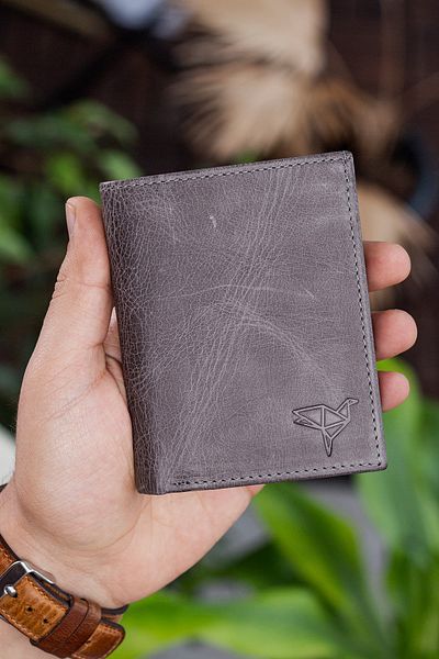 Garbalia Πορτοφόλι για κάρτα Gomez Crazy Leather Grey