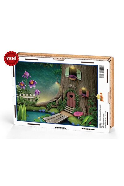 Genel Markalar Gölet Manzaralı Fantastik Ağaç Ev Ahşap Puzzle 500 Parça