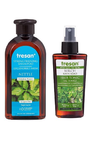 Tresan 300ml Tonic and 125ml Nettle Essence Oil Hair Shampoo Set