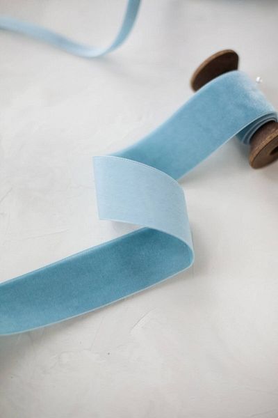 E Elmas Βελούδινη κορδέλα Baby Blue (2CM - 5M)