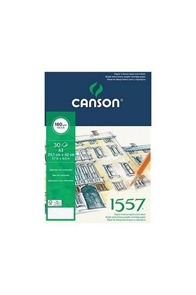 Canson 1557 Dessin Painting and Drawing Block 180 gr Spiral A3 30 Sheets