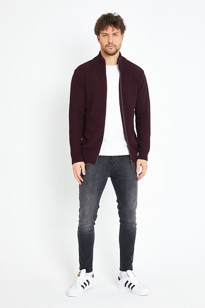 Matte Ζακέτα πουλόβερ Monaco Claret Red Knitwear με φερμουάρ