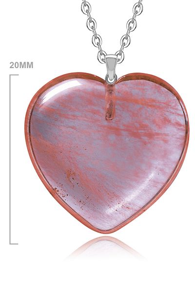 Tesbih Atölyesi Certified Heart Model Pink Rose Quartz Stone Necklace
