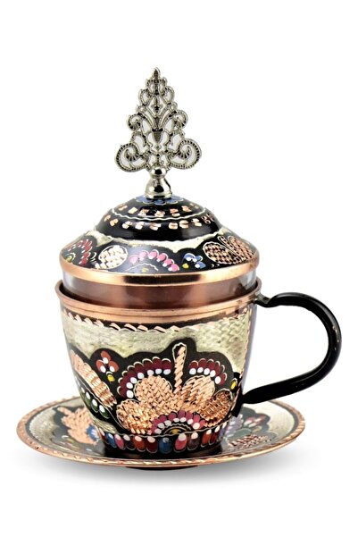 Sonay Bakırcılık Gül Çiçek Neskafe Ve Çay Bardağı