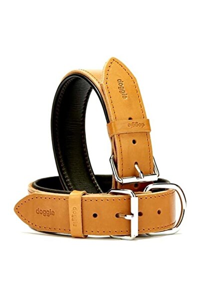 Doggie Yumuşak Pedli Firstclass Deri Boyun Tasma Camel 4x47-55 Cm