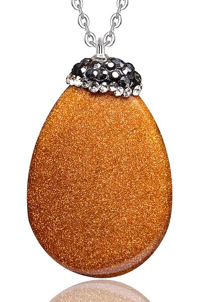 Tesbih Atölyesi Natural Brown Jasper with Zircon - Star Stone Necklace