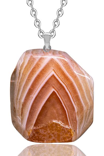 Tesbih Atölyesi Natural Agate Stone - Certified and Veined Necklace