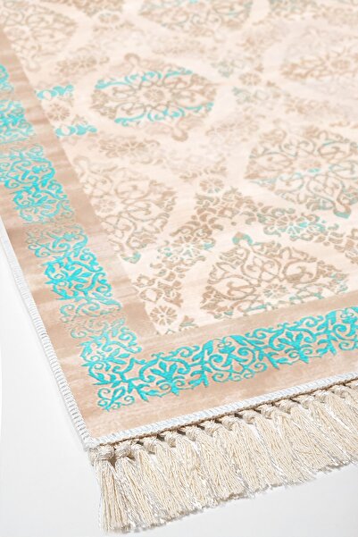 Alanur Home Eco Trend Djt 3-Piece Washable Non-Slip Base Bathroom Mat Set 1376 Classic Turquoise