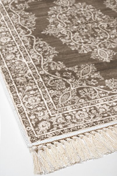 Alanur Home Eco Trend Djt 2 Piece Washable Non-Slip Base Bathroom Mat 762 Ottoman Mink 60 X 100 - 50 X 60