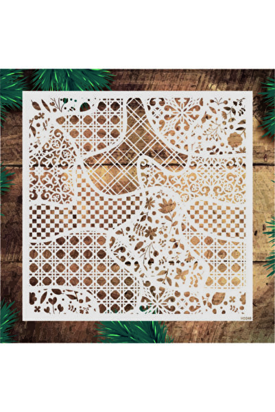 STENCİLTASARIM Stencil Tasarım Hd240 Puzzle Desen Boyama Şablonu - Dekoratif Duvar Ve Eşya Boyama Şablonları