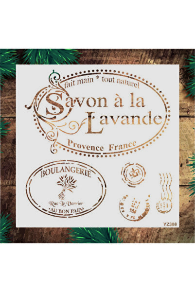 STENCİLTASARIM Stencil Tasarım Yz308 Savon Boyama Şablonu - Dekoratif Duvar Ve Eşya Boyama Şablonları