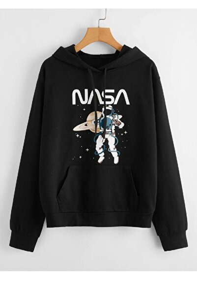 Deocept Унісекс-светр оверсайз з капюшоном і космічним принтом