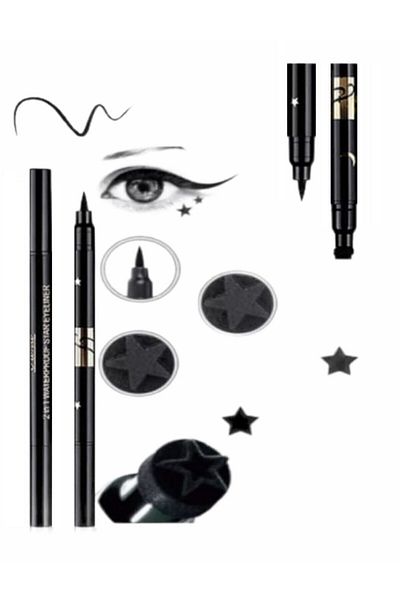 GÜLTEKİN KOZMETİK Rose Double Ended Star Patterned Eyeliner Waterproof