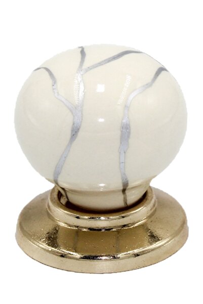 Porcellana Perla El Dekoru-porselen Kulp Dolap Çekmece Mobilya Mutfak Kulbu Yakut Düğme -krem-altın-stk1065