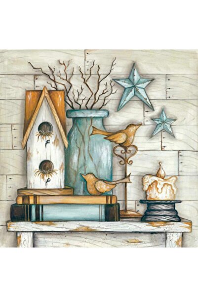 Rölyef Sanat Evi Kâğıt Rölyef Poster - Iç Mekan Dekoratif Resimler - 21x21 Cm...