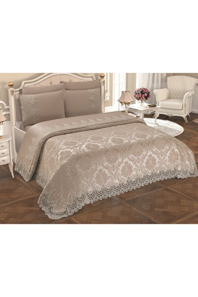 İLHANLAR Chenille Pique Set Double 6 Piece Dowry Set