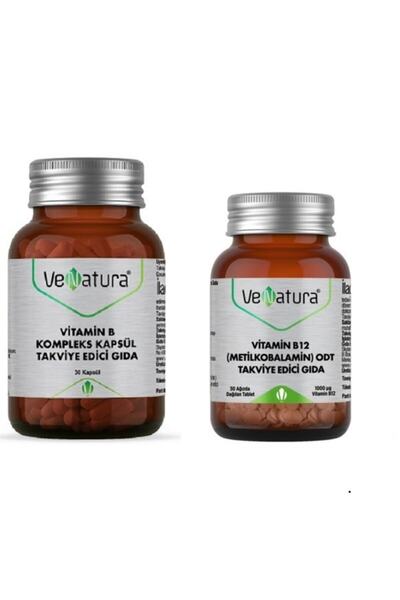 VeNatura Vitamin B Kompleks Kapsül Takviye Edici Gıda 30 Kapsül + Metilkobala...