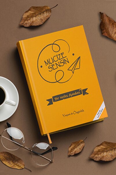 asha vibes Mucize Sensin Tarihsiz Süresiz Ajanda. 192 Sayfa, 25x17 Cm Sarı Ka...