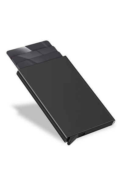 Aquablue Automatic Mechanism Aluminum Card Holder Rfid Protection Card Holder Wallet