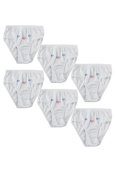 Tutku Girl's 2-Piece White Thin Waist Bato Panties Mrt0821b2