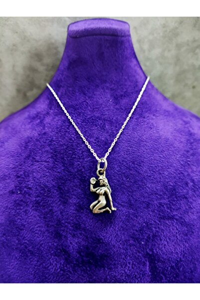 sarıyer silver Başak Burcu Sembol Gümüş Kolye Ucu Ve Gümüş Zincir Burç Ve Ast...